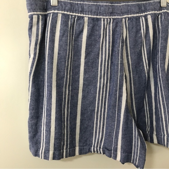 3/$15 Nautica blue white stripe linen blend drawstring waist shorts size XXL - Picture 6 of 8